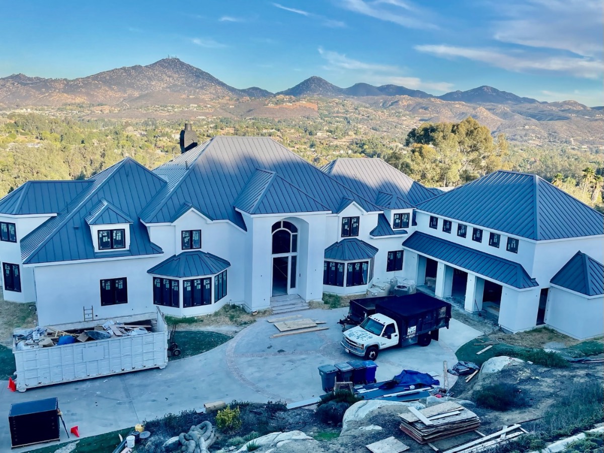Standing seam metal roof with mountain views